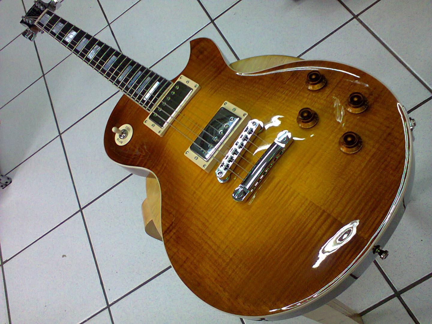 TOM MARCEAU LA DOMINANTE TRAD LP TOM MARCEAU LA DOMINANTE TRAD LP GUITARE ELECTRIQUE CUSTOM SHOP ARTISANALE 100% MADE IN France. HONEY BURST (option). CORPS ET MANCHE ACAJOU. TABLE ERABLE FLAMME. TOUCHE PAU FERRO. 2 MICROS HUMBUCKER. 2 VOL. 2 TON. SELECTEUR 3 POS. MECANIQUE HIPSHOT. ACCASTILLAGE CHROME. **HOUSSE MADE IN ITALY**