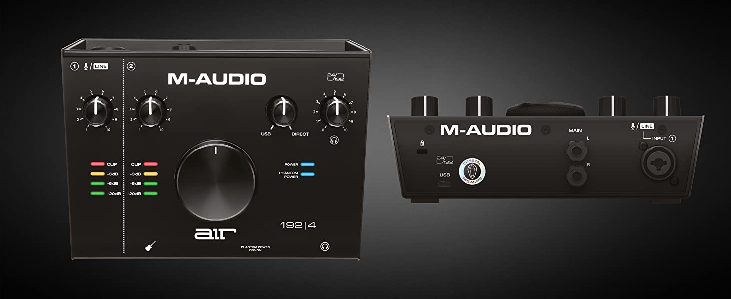 M-audio-air-192-4 M-audio-air-192-4 INTERFACE USB AUDIO CARTE SON 2-in 2-out. 24 bits 192 kHz. Préampli. Zéro Latence. Alim. Fantome. Sortie casque. Sortie enceinte. Compatible Windows mac. Logiciels fournis